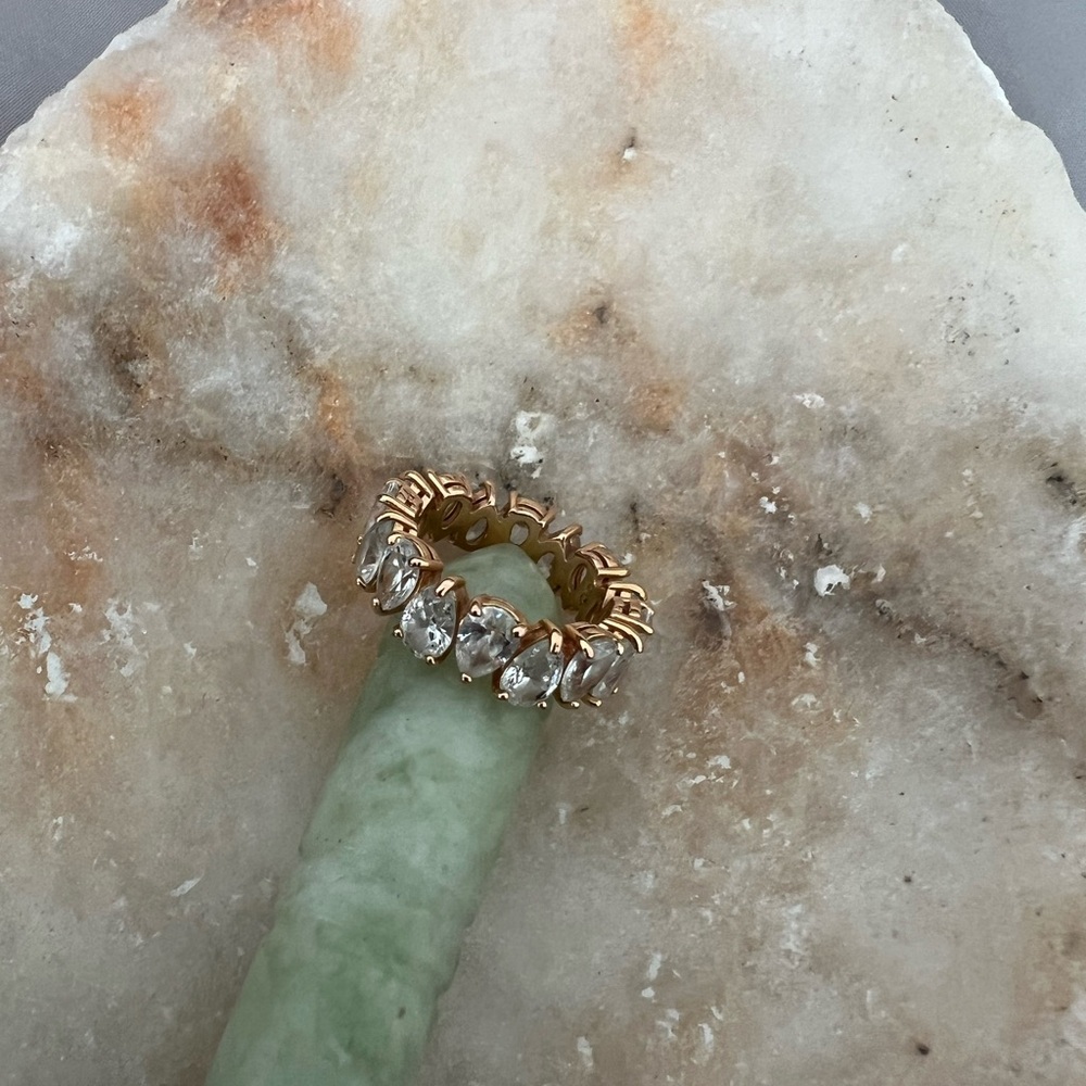 Swarovski Vittore ring Drop cut, White, Rose gold-tone plated - Picture 5 of 12